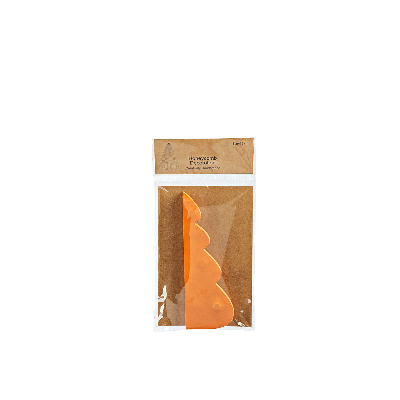Albero di Natale a nido d'ape in carta/cartone, arancione (L/H/D) 10x15x10cm