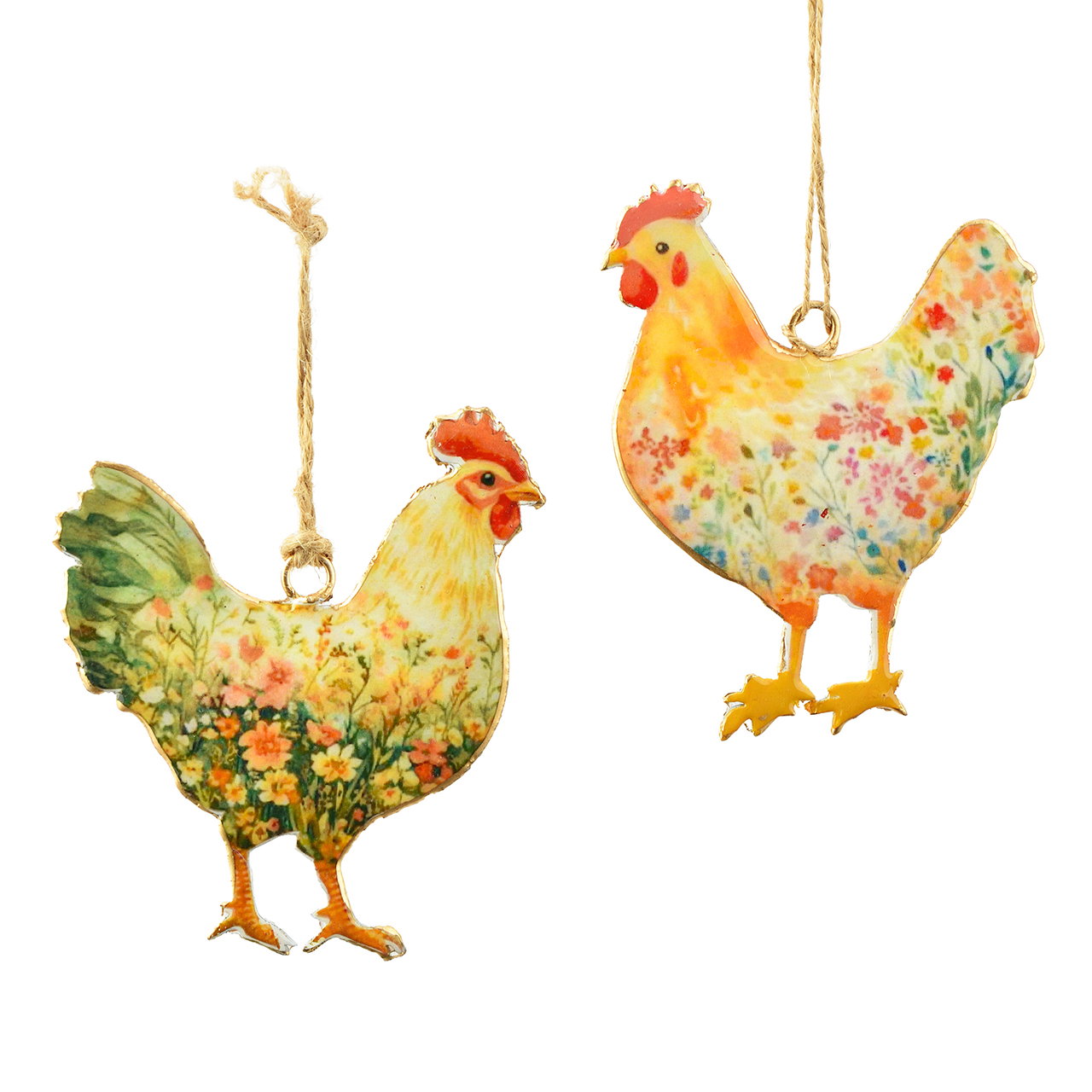 Huhn, Hänger, GartenDekoration, Blumenmuster, Floral