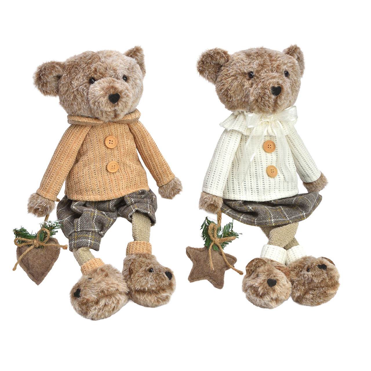 Taburete borde de oso de textil Beige 2 surtidos (A/A/P) 22x46x14cm Teddybär, Spielzeug