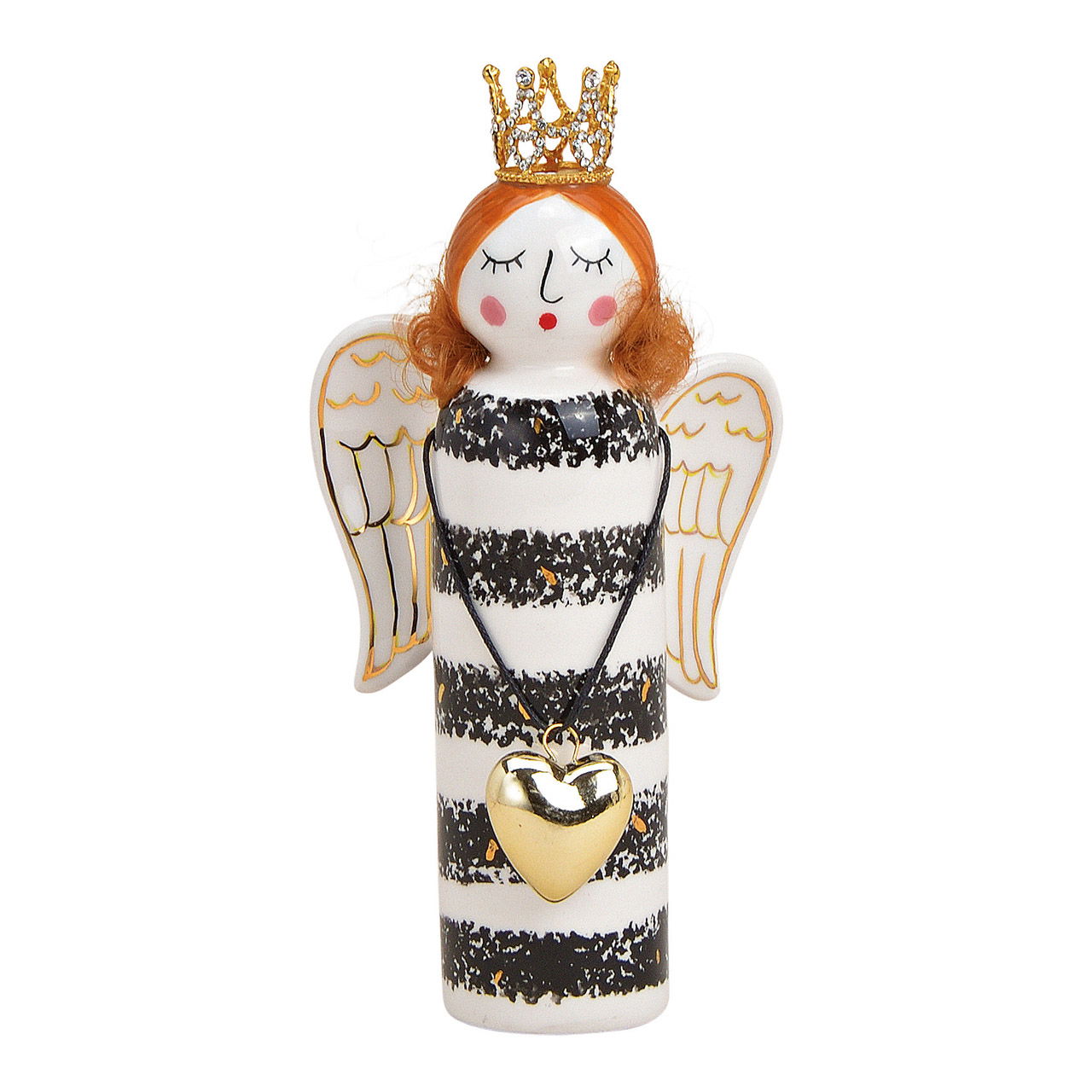 Keramische engel wit, zwart (B/H/D) 8x16x4cm Keramische engel wit, zwart (B/H/D) 8x16x4cm