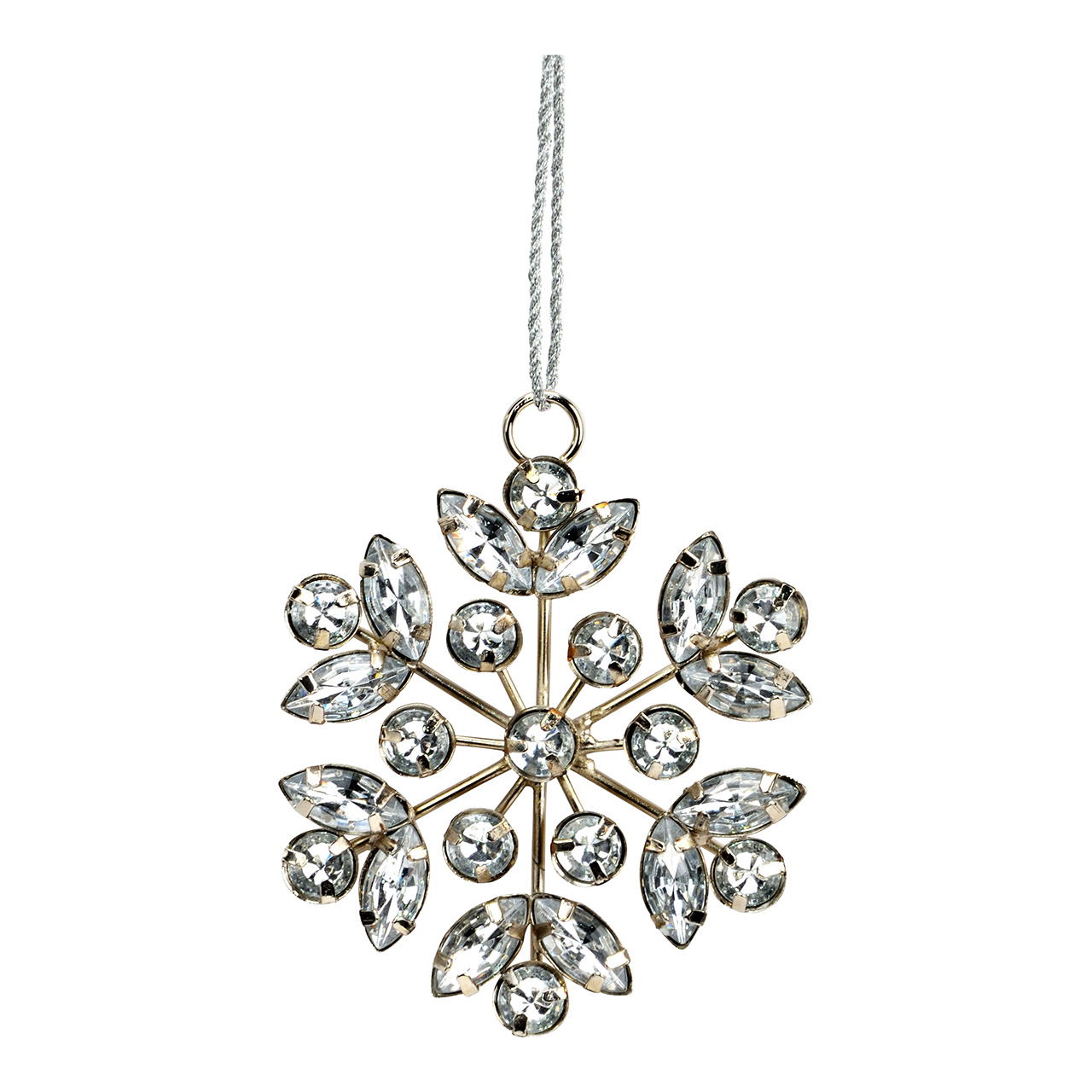 Pendentif Flocon de neige en métal/acrylique, argent (L/H) 7x7cm Pendentif Flocon de neige en métal/acrylique, argent (L/H) 7x7cm