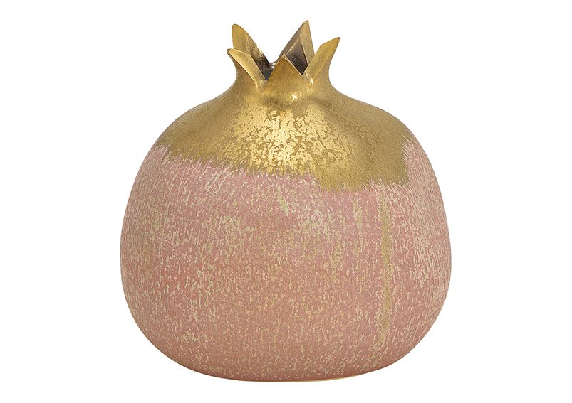 Vase pomegranate ceramic pink/rose/gold 9x9x9cm