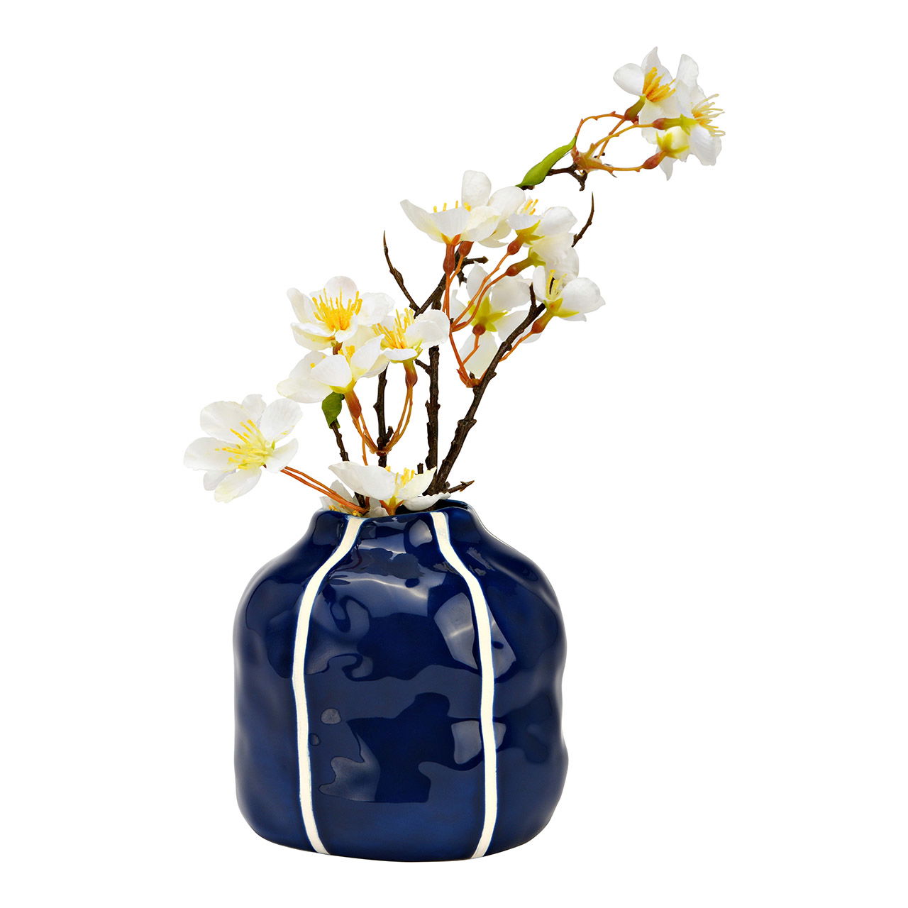 Vase aus Keramik, Blau (B/H/T) 12x12x12cm Vase aus Keramik, Blau (B/H/T) 12x12x12cm