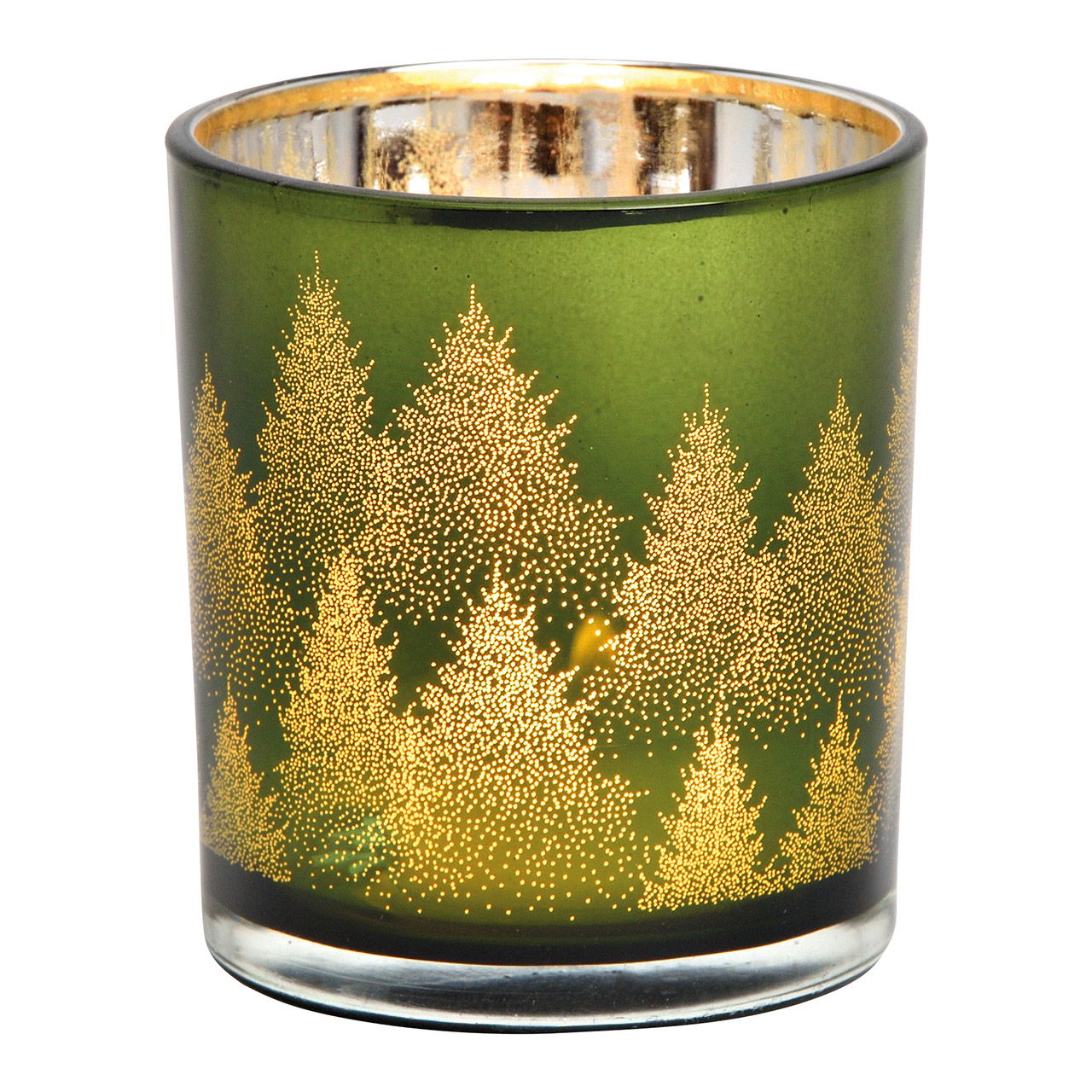 Luce del vento decorazione foresta invernale in vetro verde (L/H/D) 7x8x7cm Luce del vento decorazione foresta invernale in vetro verde (L/H/D) 7x8x7cm