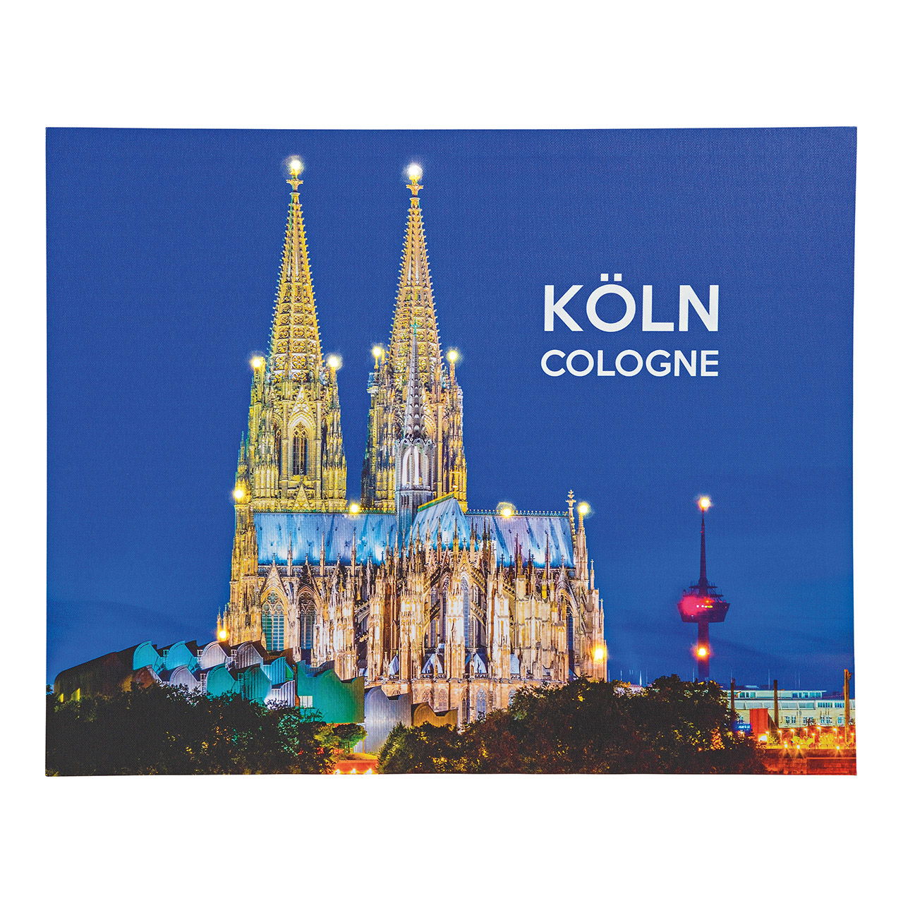 Wandbild Keilrahmen Kölner Dom mit 14er LED Licht, Bunt (B/H/T) 40x50x2cm Wandbild Keilrahmen Kölner Dom mit 14er LED Licht, Bunt (B/H/T) 40x50x2cm