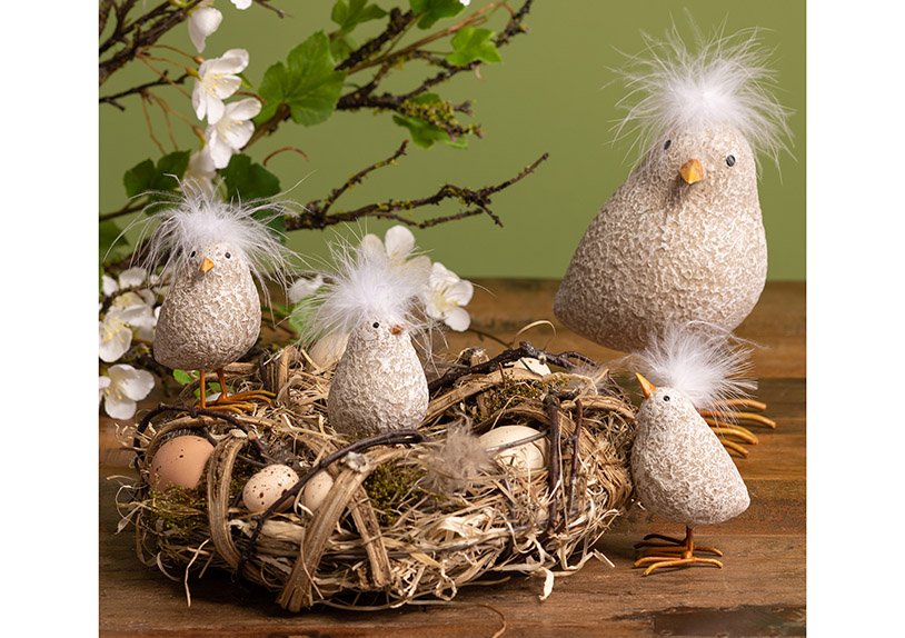 Ghirlanda pasquale di legno, decorazione uova di plastica marrone (w/h/d) 31x31x8cm