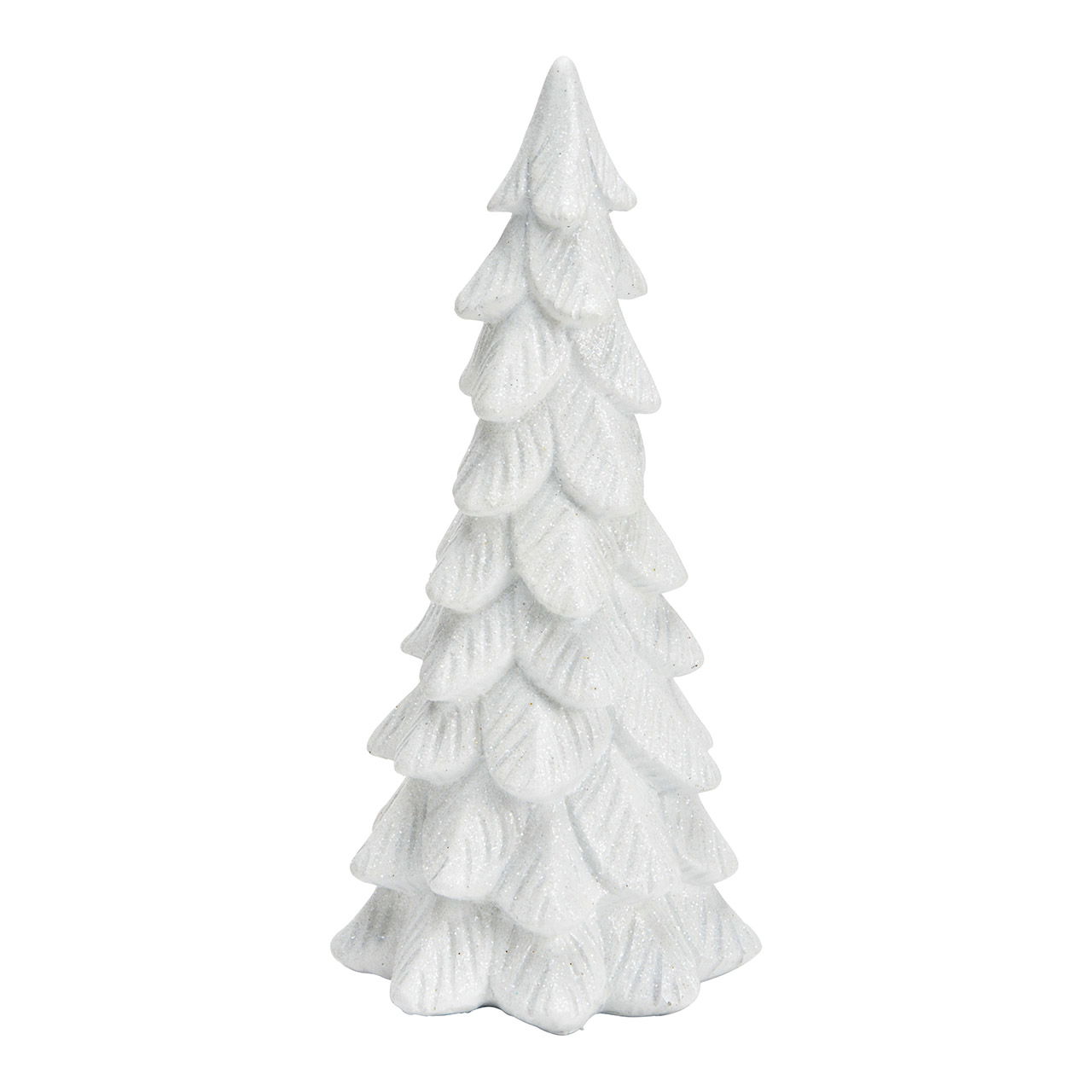 Árbol de Navidad con purpurina de poliéster blanco (A/H/D) 8x20x8cm