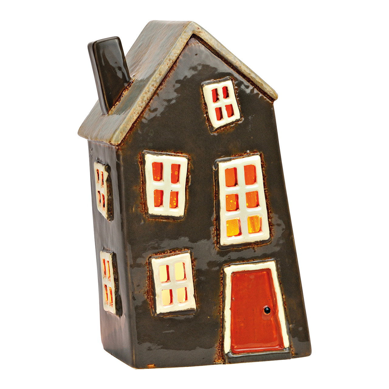 Casetta luminosa in gres, colorata (L/H/D) 14x22x9cm Casetta luminosa in gres, colorata (L/H/D) 14x22x9cm