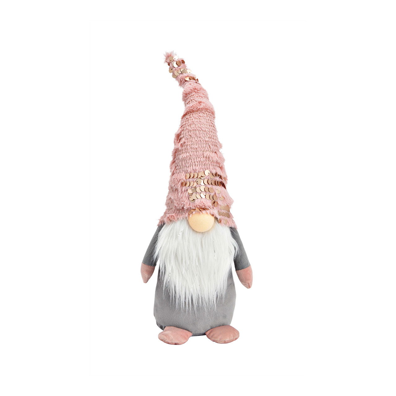 Gnome of textile pink, grey (W/H/D) 17x45x12cm