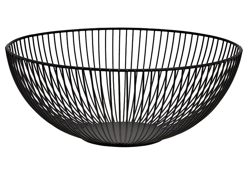 Basket metal black (W/H/D) 31x12x31cm