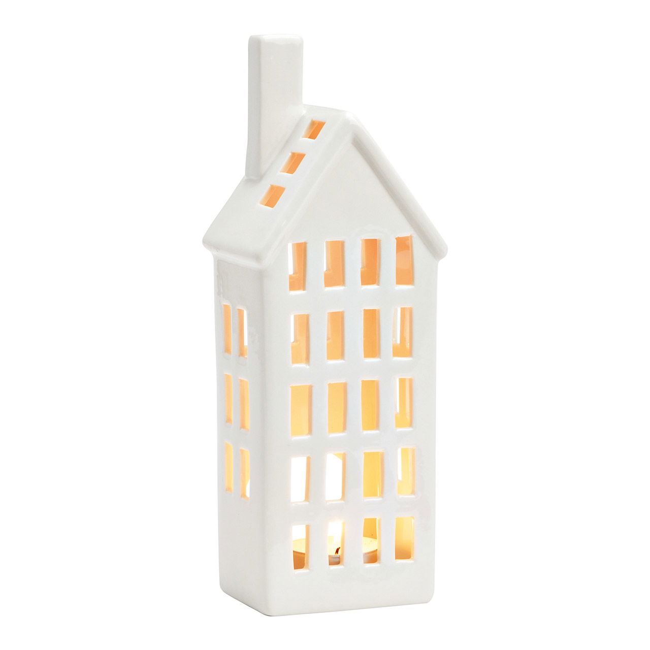 Windlicht Haus aus Porzellan, Weiß (B/H/T) 8x22x6cm Windlicht Haus aus Porzellan, Weiß (B/H/T) 8x22x6cm