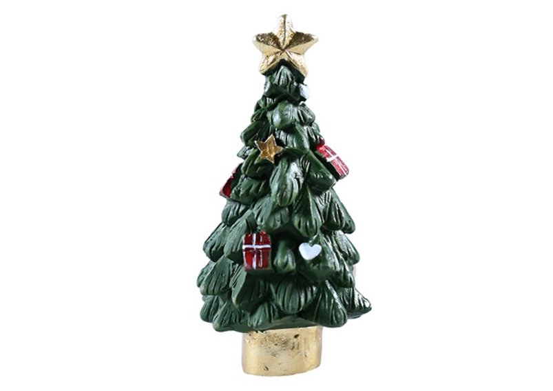Accesorio para la puerta del amigo invisible, árbol de Navidad, de polietileno verde (A/A/P) 3,5x7x3,5cm