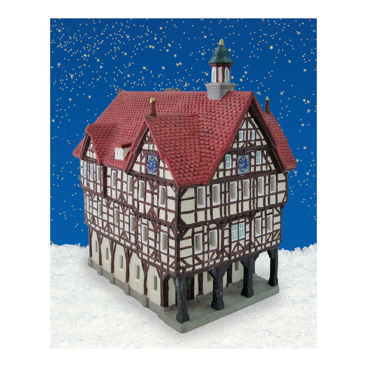 Wurm Maison lumineuse Hôtel de ville de Bad Urach en porcelaine, Coloré (L/H/P) 14x22x20cm Wurm Maison lumineuse Hôtel de ville de Bad Urach en porcelaine, Coloré (L/H/P) 14x22x20cm
