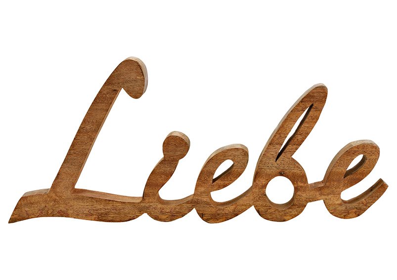 Lettering, Liebe, made of mango wood Brown (W/H/D) 55x25x3cm