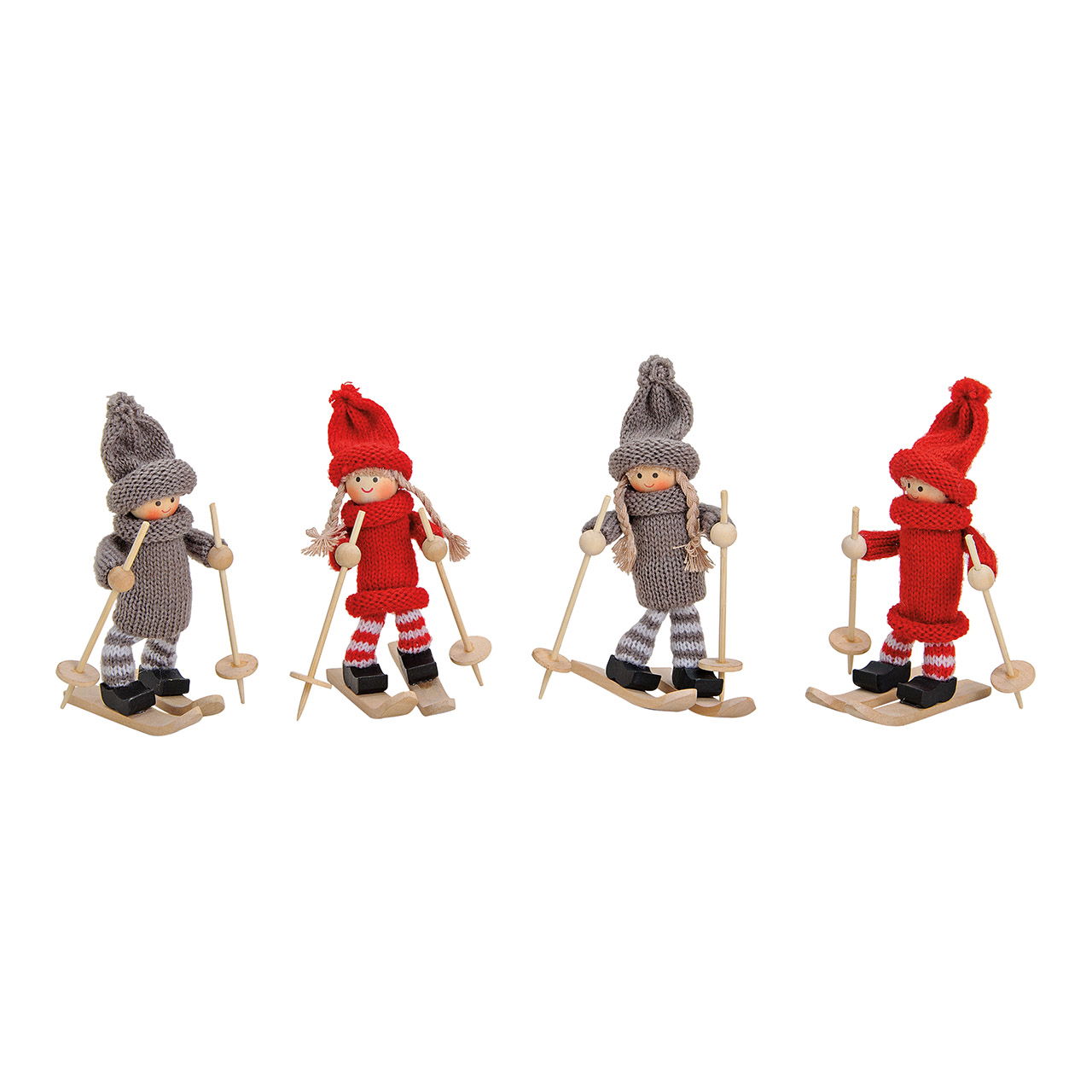 Winterkind op ski's gemaakt van hout/textiel. (B/H/D) 9x13x3 cm Winterkind op ski's gemaakt van hout/textiel. (B/H/D) 9x13x3 cm