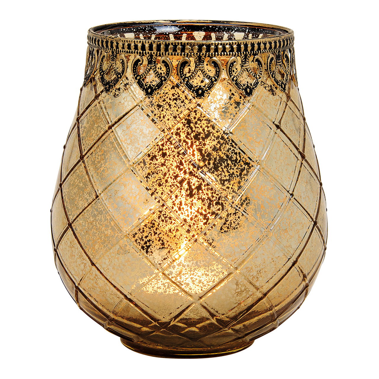 Windlicht Marokko dekor aus Glas, Metall Gold (B/H/T) 15x18x15cm Windlicht Marokko dekor aus Glas, Metall Gold (B/H/T) 15x18x15cm