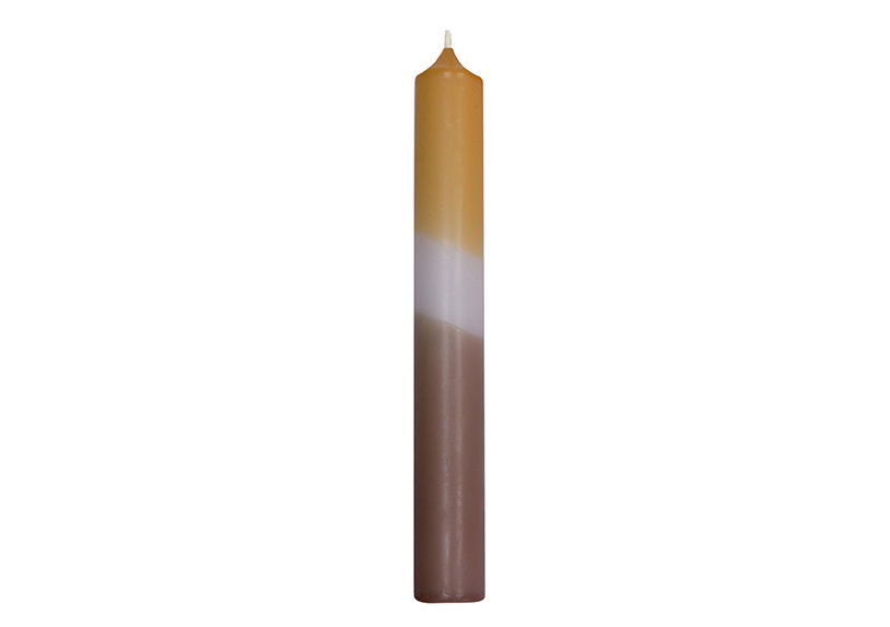 Stick candle DipDye caramlle/taupe made of wax (W/H/D) 2x18x2cm