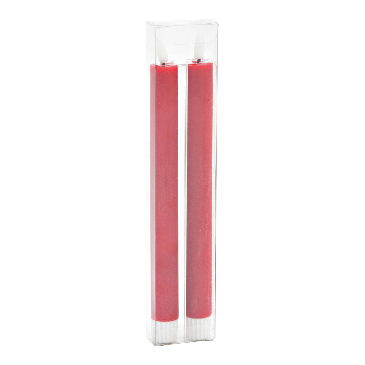 Juego de 2 velas LED, de cera roja (A/A/A) 2x24x2cm funcionamiento con pilas 2xAA no incluidas