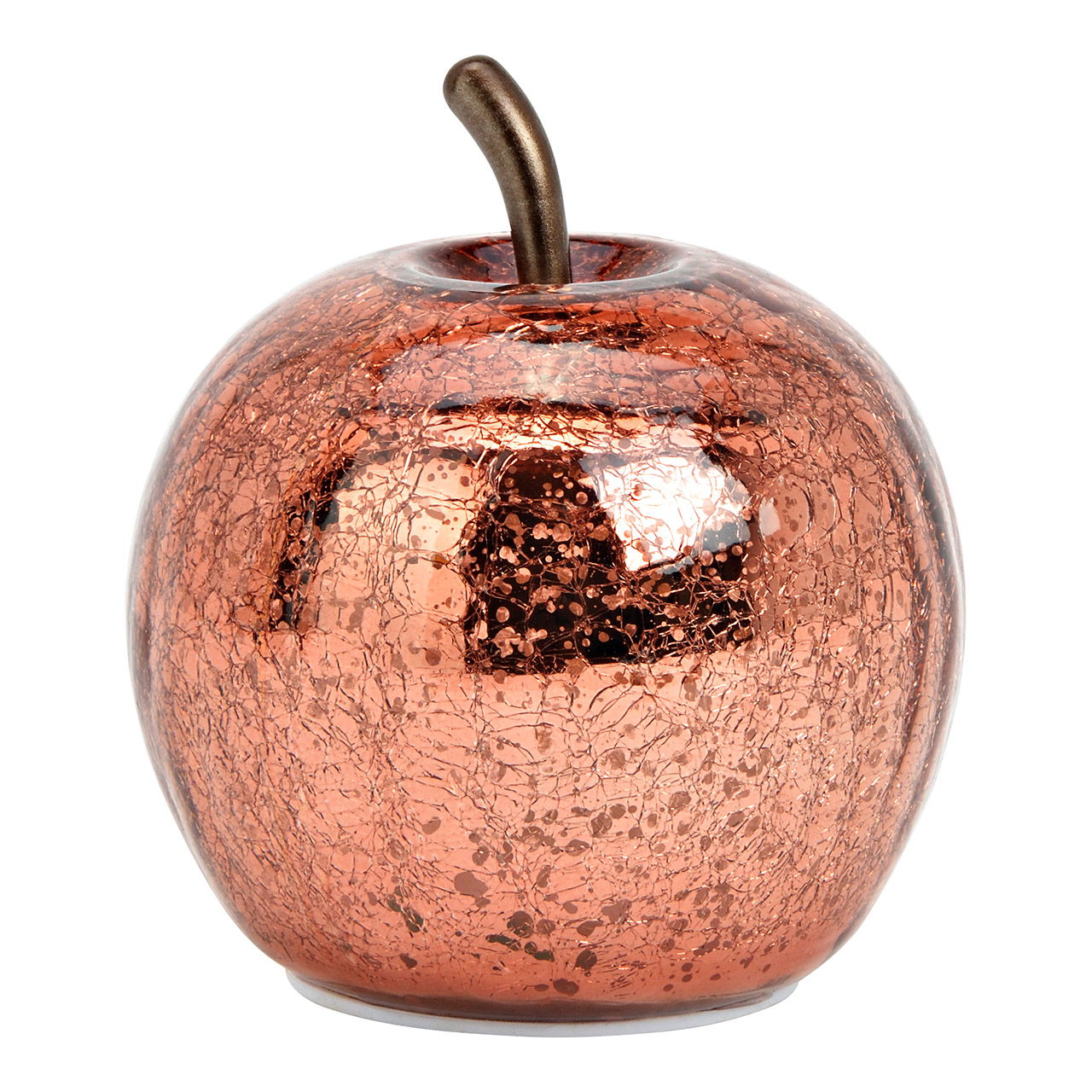 Apple with 10 LEDs made of glass, metallic pink(W/H/D) 11x12x11cm with 6/18 timer battery operation 2xAAA not included