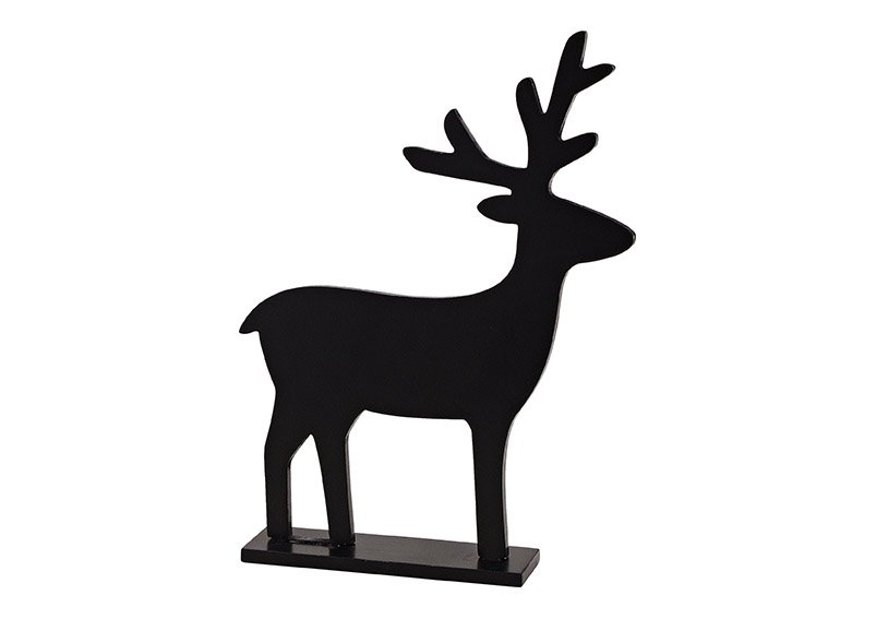 Expositor ciervo de madera negro (c/h/d) 24x32x5cm