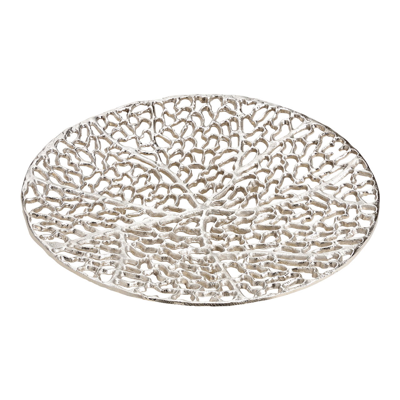 Metalen schaal zilver (w/h/d) 37x2x37cm