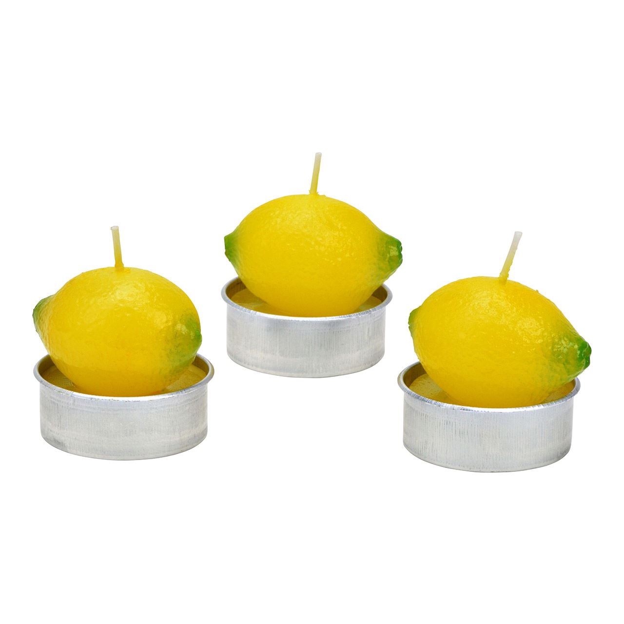 Velas de té de cera de limón, juego de 6, amarillo (A/A/P) 14x8x9cm/4x4x4cm