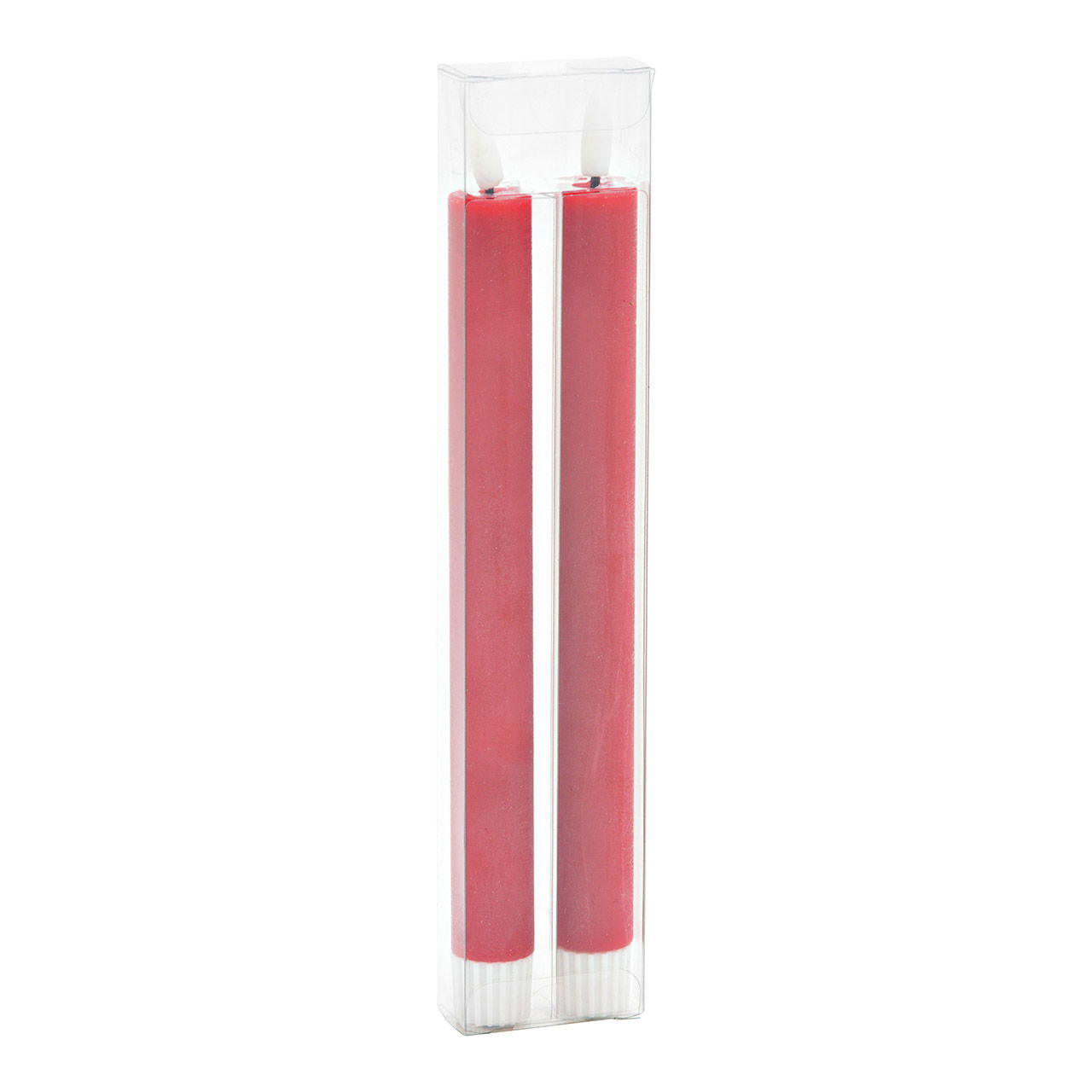 LED Stabkerzen Set 2-er Set, aus Wachs rot (B/H/T) 2x24x2cm mit Off/Timer Batteriebetrieb 2xAAA  nicht enthalten LED Stabkerzen Set 2-er Set, aus Wachs rot (B/H/T) 2x24x2cm mit Off/Timer Batteriebetrieb 2xAAA  nicht enthalten