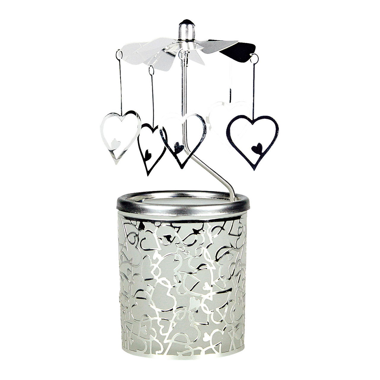 Windlicht aus Glas mit Metall Aufsatz Herzen 6x15cm Windlicht aus Glas mit Metall Aufsatz Herzen 6x15cm