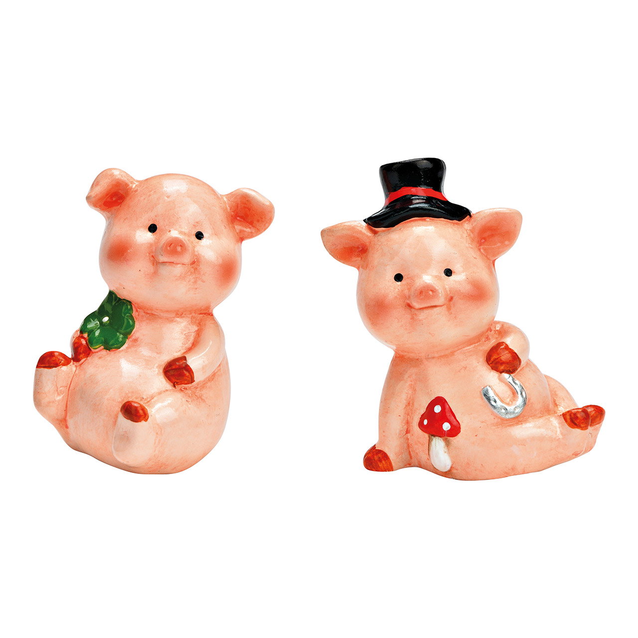 Cerdo de la suerte de arcilla, 2 pliegues de colores, (A/A/A) 6x9x4cm Cerdo de la suerte de arcilla, 2 pliegues de colores, (A/A/A) 6x9x4cm