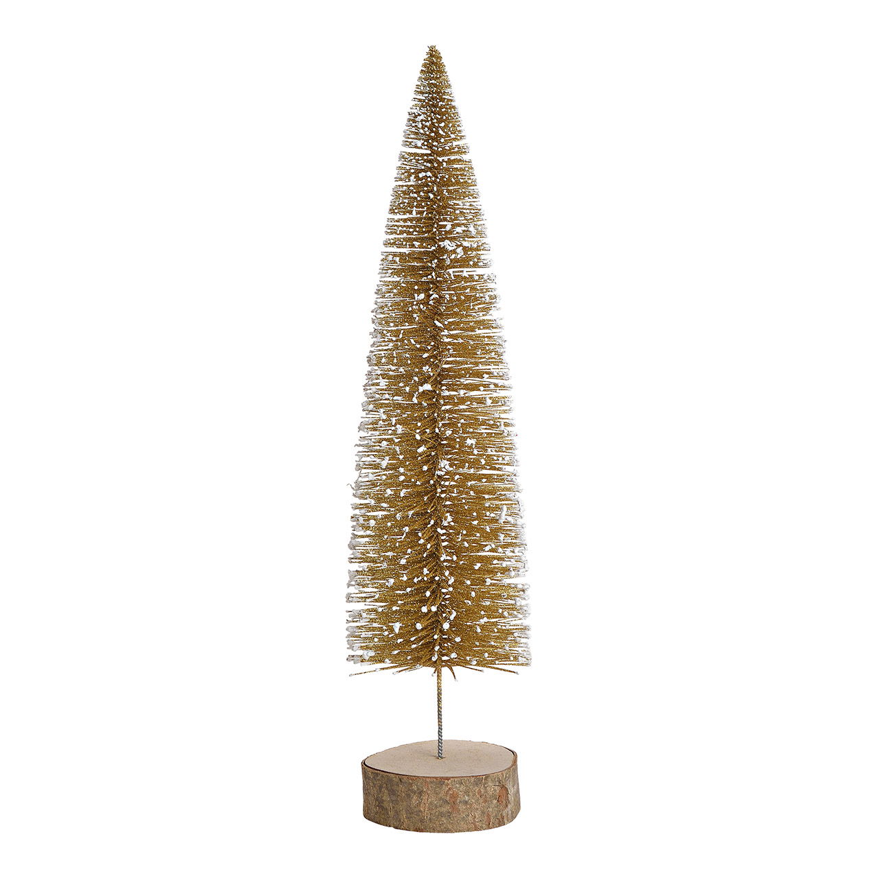 Albero di Natale su tronco con glitter in plastica Oro (L/H/D) 10x34x10cm