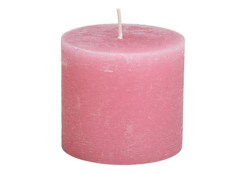 Candle 10x9x10cm, made of wax, oldrosa