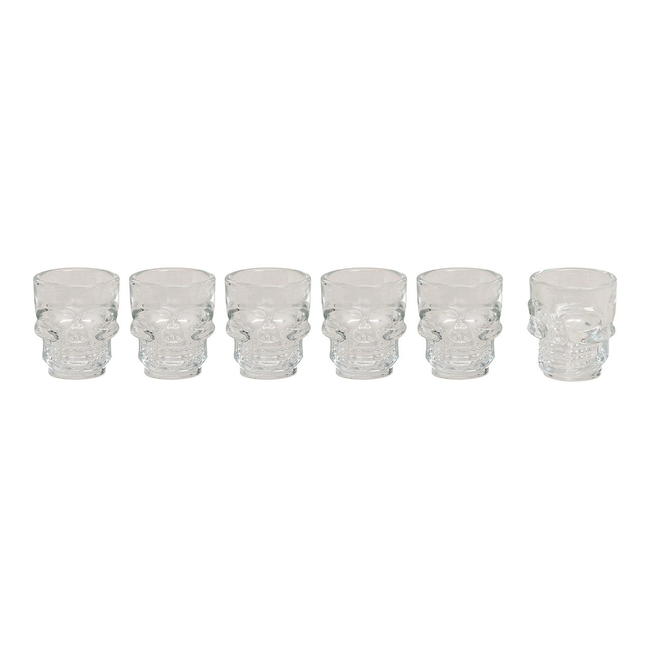 Shot glass set of 6 glass skulls, W5 x D4 x H6 cm