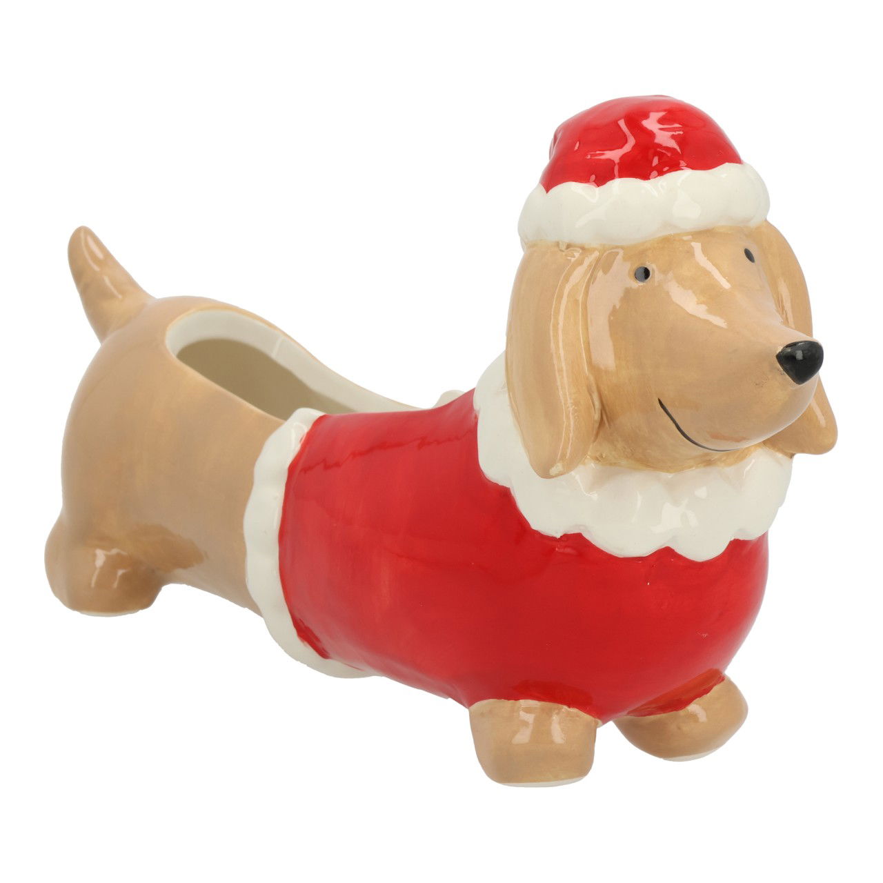 Ceramic flower pot dog red (W/H/D) 29x14x7cm Figur, Töpferei