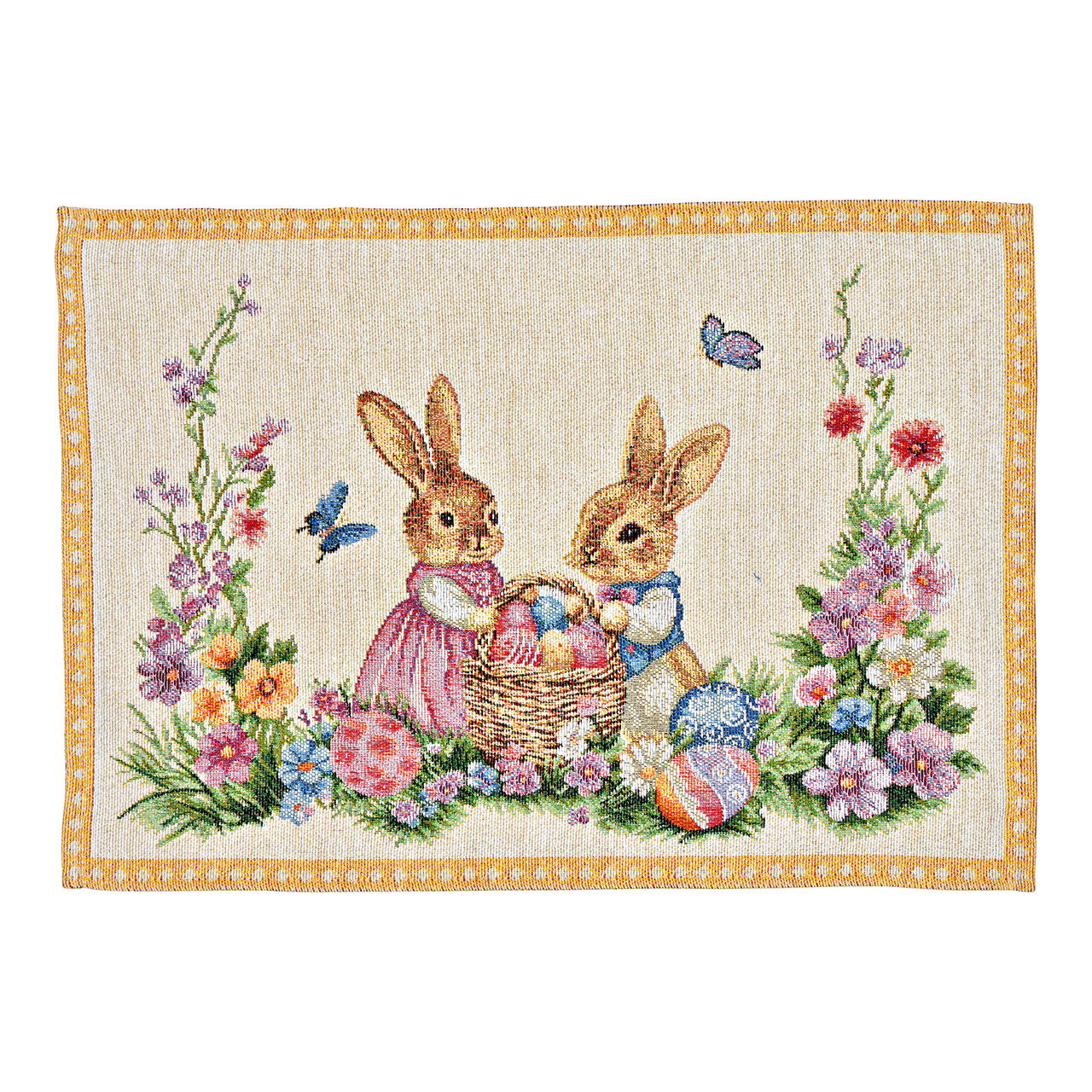 Set de table textile, Lapin, jaune (L/H) 48x33cm Muster, Stickerei, Inneneinrichtung, Stich, Applikation