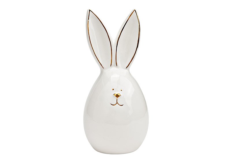 Coniglietto in ceramica bianco (L/H/D) 6x14x6cm