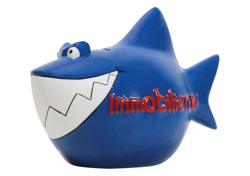 Shark, immobilienhai, monster, ceramic (w/h/d) xxcm