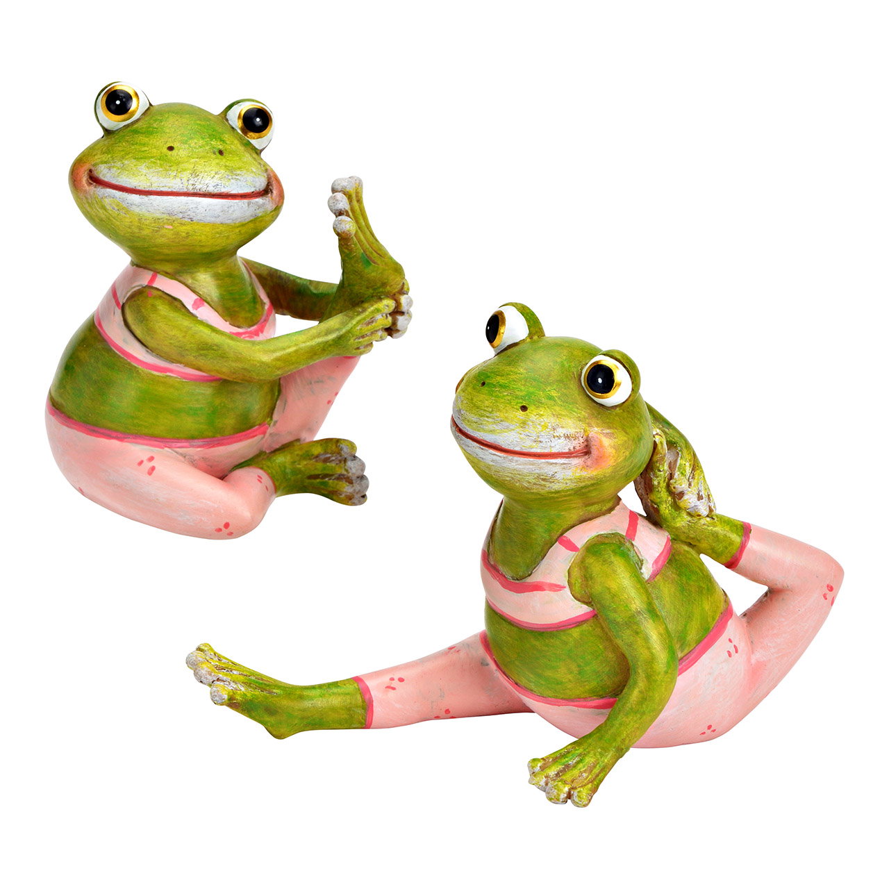 Yoga Frosch aus Poly, 2-fach, Grün/Rosa, Yoga (B/H/T) 7x8x6cm Amphibie, Tier, Frosch, Tierwelt, Spielzeug