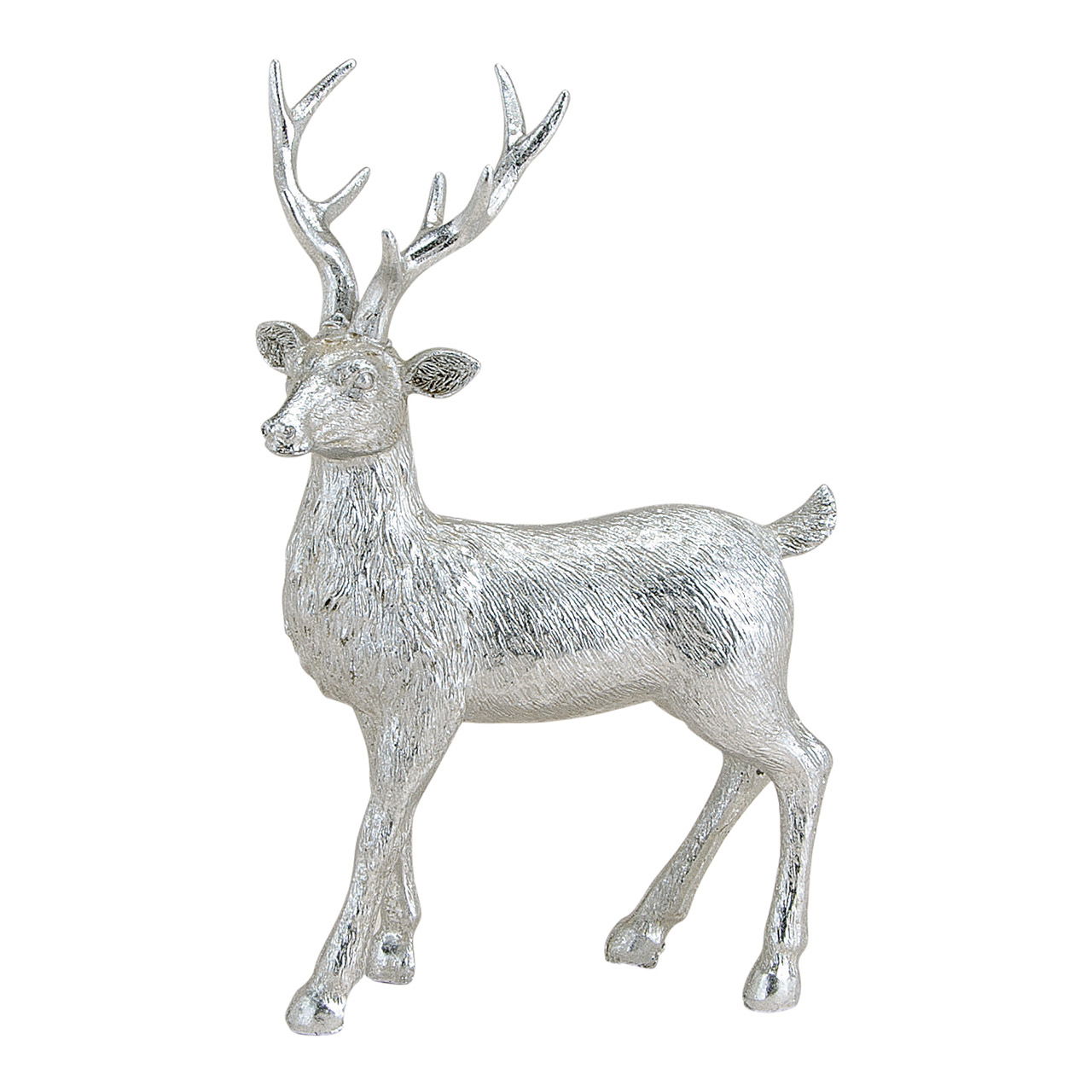 Hirsch in silber aus Poly, B14 x T8 x H21 cm Hirsch in silber aus Poly, B14 x T8 x H21 cm