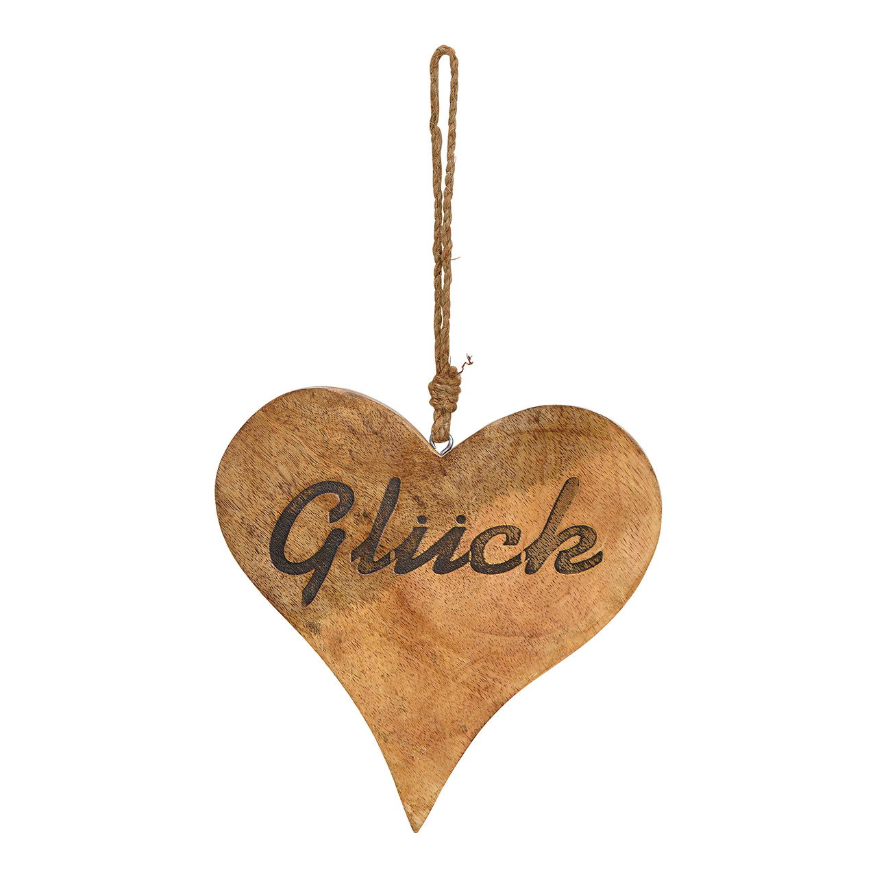 Hanger heart, glück, made of wood brown (w / h / d) 20x20x2cm