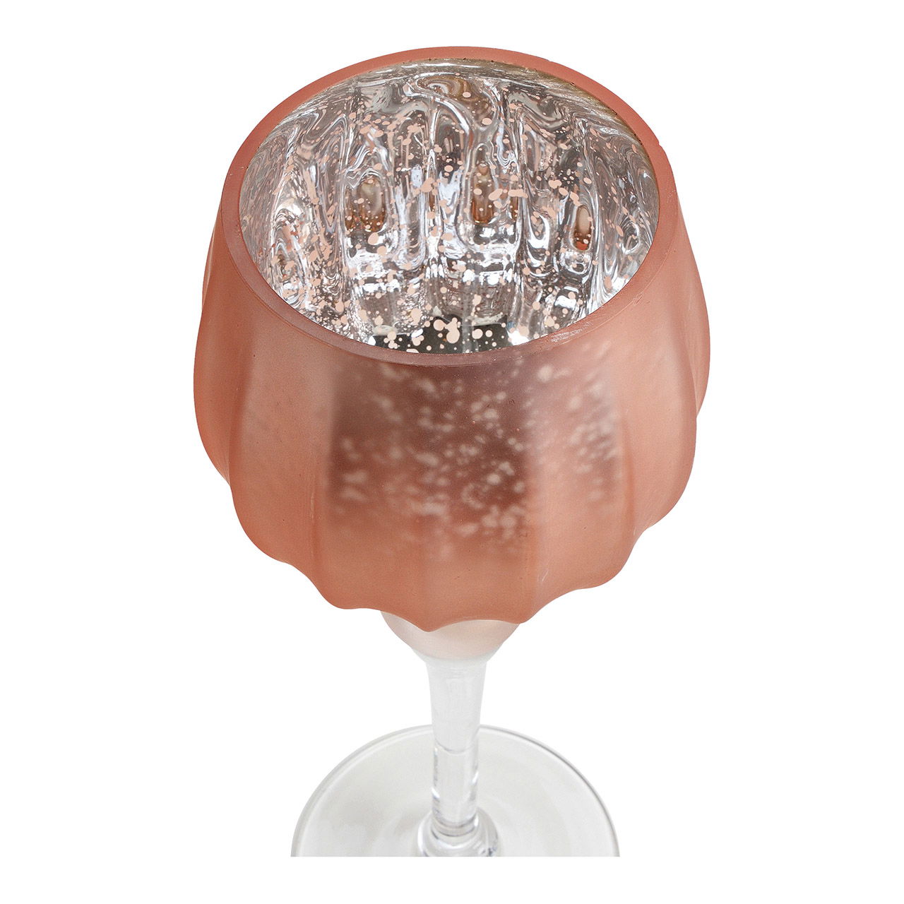 Juego de 3 copas de cristal rosa, (H) 30, 35, 40cm x Ø13cm