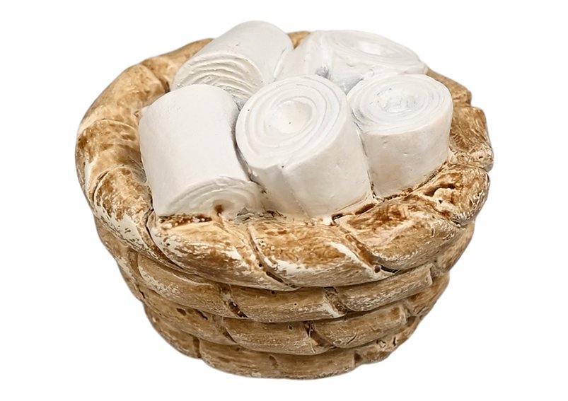 Secret Santa door display accessory, toilet roll basket, made of white poly (W/H/D) 4x2.5x4cm