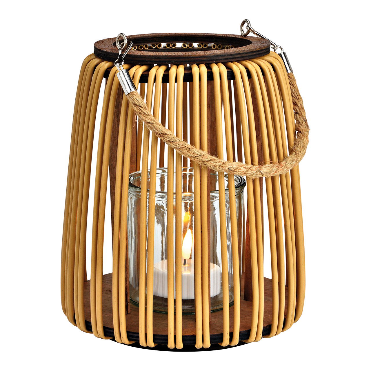 Lantern made of plastic, wood, glass 10x10x10 cm brown (W/H/D) 20x23x20cm Lantern made of plastic, wood, glass 10x10x10 cm brown (W/H/D) 20x23x20cm