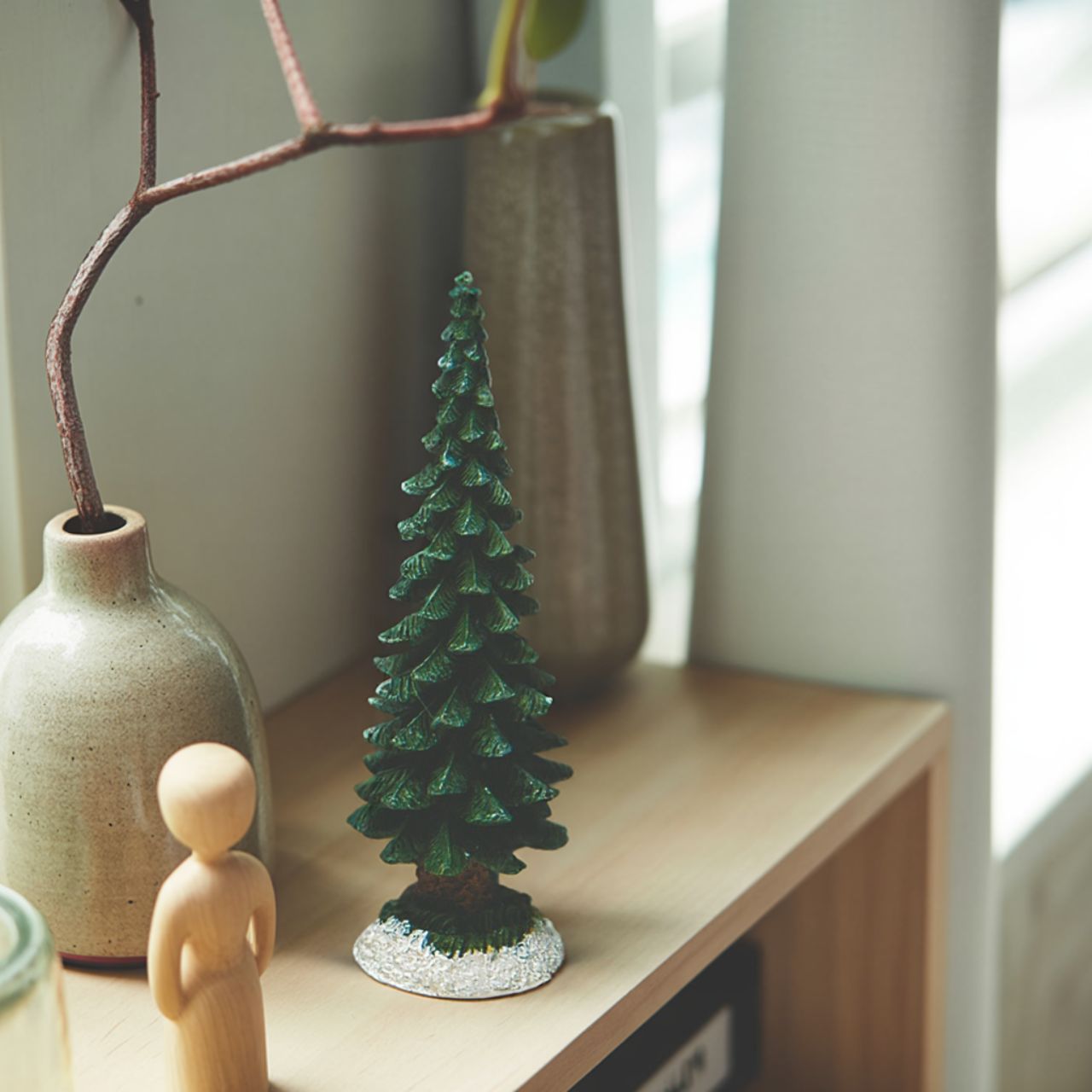 Tanne aus Poly, 17 cm Fenster, Fensterbank