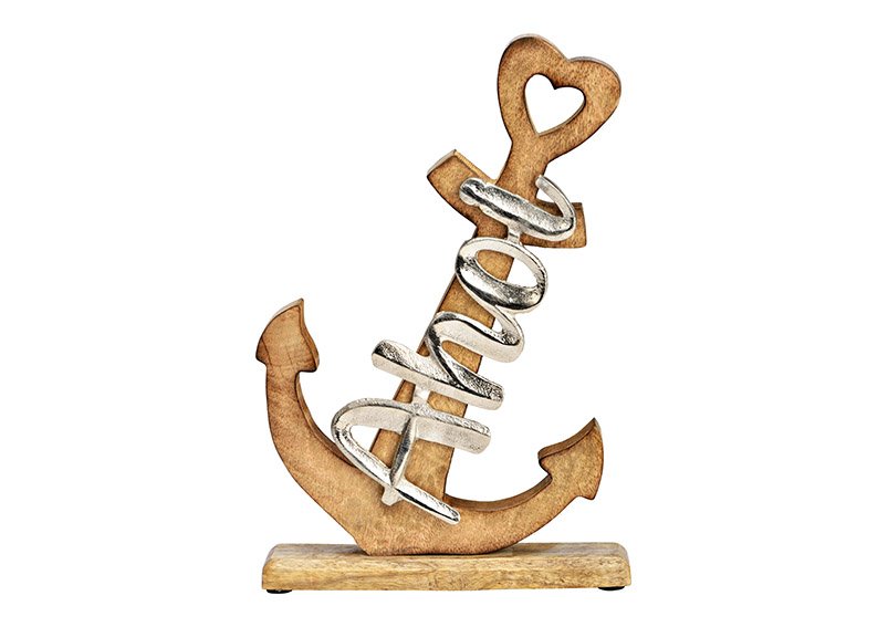 Stand anchor Anhoi of mango wood / metal natural (W / H / D) 20x30x5cm