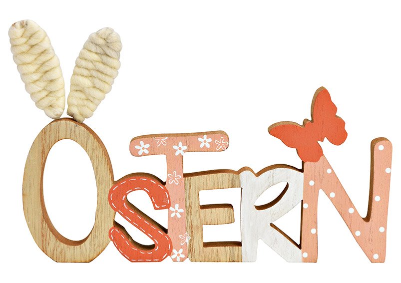 Stand lettering, Easter, made of wood natural (W/H/D) 27x18x2cm