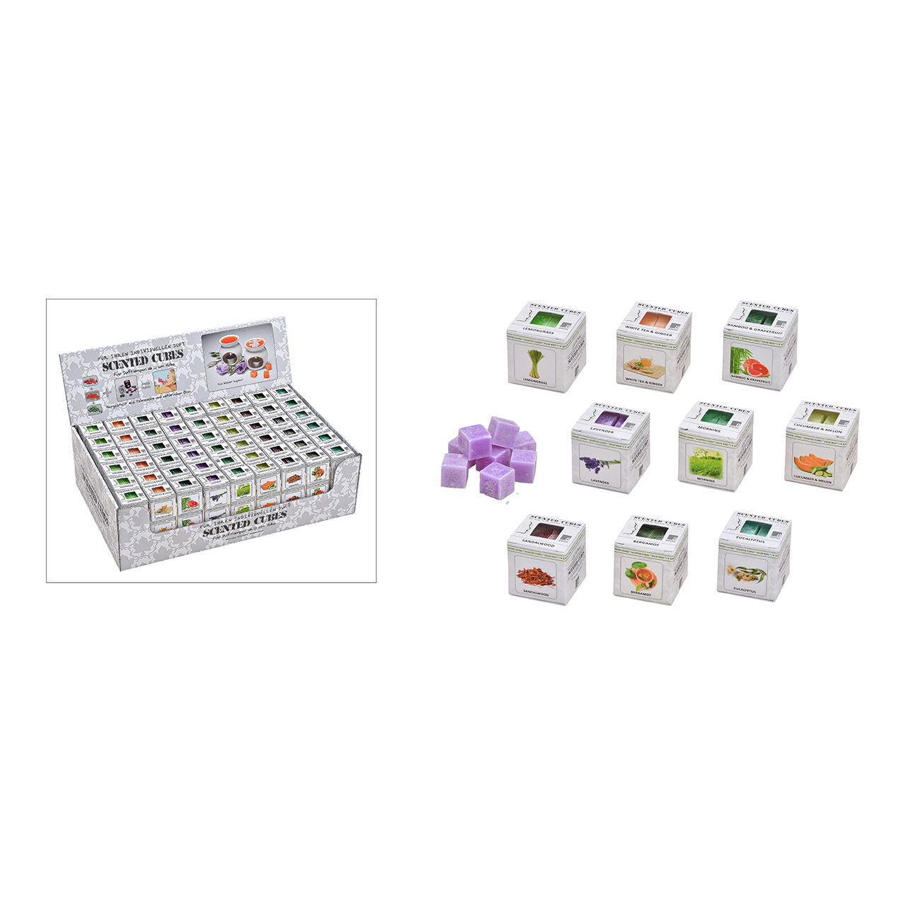 Scented wax Wellness 24g made of wax colorful 9-fold, (W/H/D) 4x4x4cm