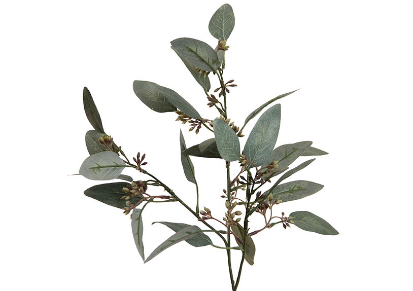 Artificial flowers eucalyptus branch 60 cm green-grey