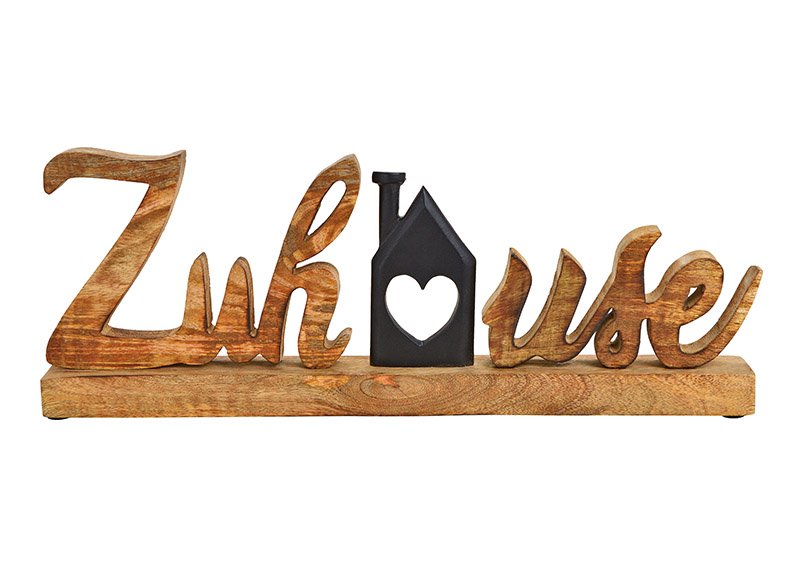 Espositore lettering, casa, in legno di mango, metallo marrone, nero (w/h/d) 41x16x5cm