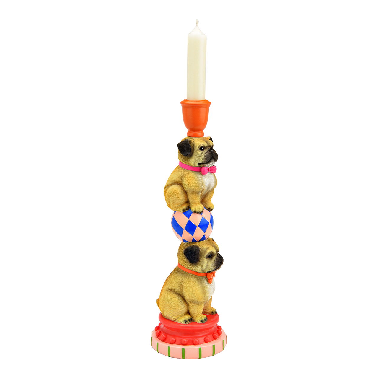 Kaarshouder hondenpiramide van poly, kleurrijk (B/H/D) 9x28x9cm Kerze, Hund, Säugetier, Haustier
