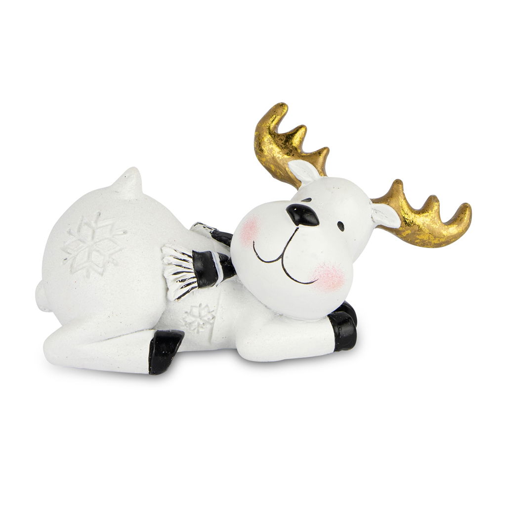 Decorative deer, 1 design, polyresin, 19.5x6.5x26.5cm/ 18x6x29cm, 1 piece, purple Figur